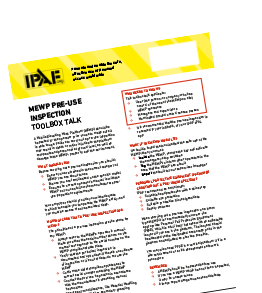 MEWP Pre-Use Inspection - Toolbox Talk
